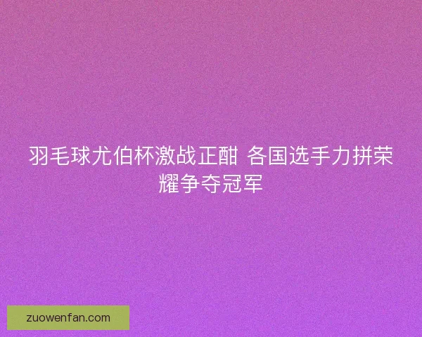 羽毛球尤伯杯激战正酣 各国选手力拼荣耀争夺冠军